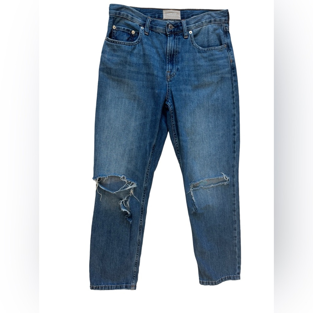 Everlane The Summer Jean Size 28 Regular Distressed Ripped Knee High Rise